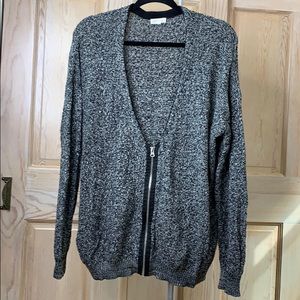 Urban Outfitters Black & Gray Marled Sweater w/Zip